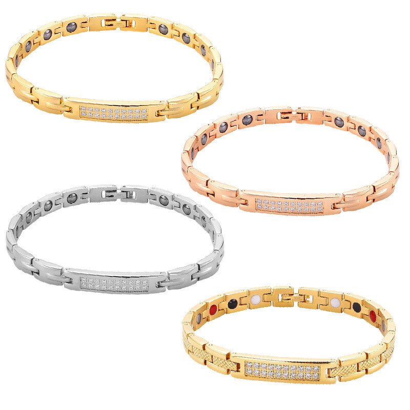 Magnetic Energy Bracelet - Women Luxury Double-Row Diamond Titanium Steel
