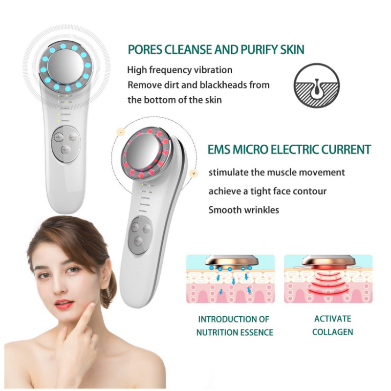 7-IN-1 Facial Equipment - Radio High Frequency Photon Anti-Wrinkle Skin Tenderizer