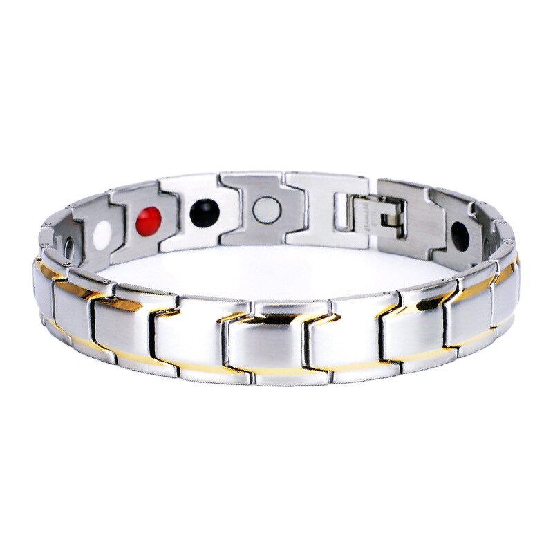 Titanium Steel Bracelet - Simple Magnetic Therapy Negative Ion for Men