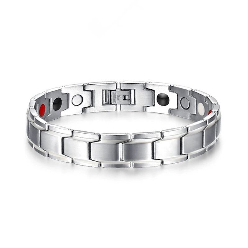 Titanium Steel Bracelet - Simple Magnetic Therapy Negative Ion for Men