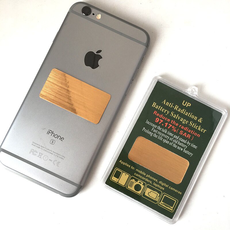 EMF Protection Sticker - Negative Ion Rectangular Metal Harmonising Design