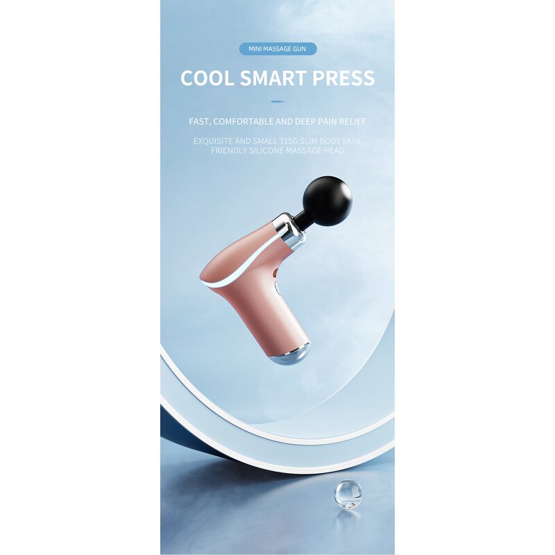 Mini Massage Gun - 8 Roll Head Body Fascia Gun Yoga Deep Muscle Relax Tool