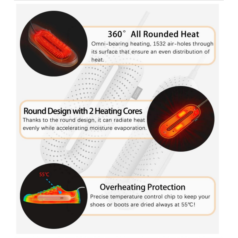 Portable Boot Dryer - USB Charger Folding Foot Warmer Winter Travel Dryer