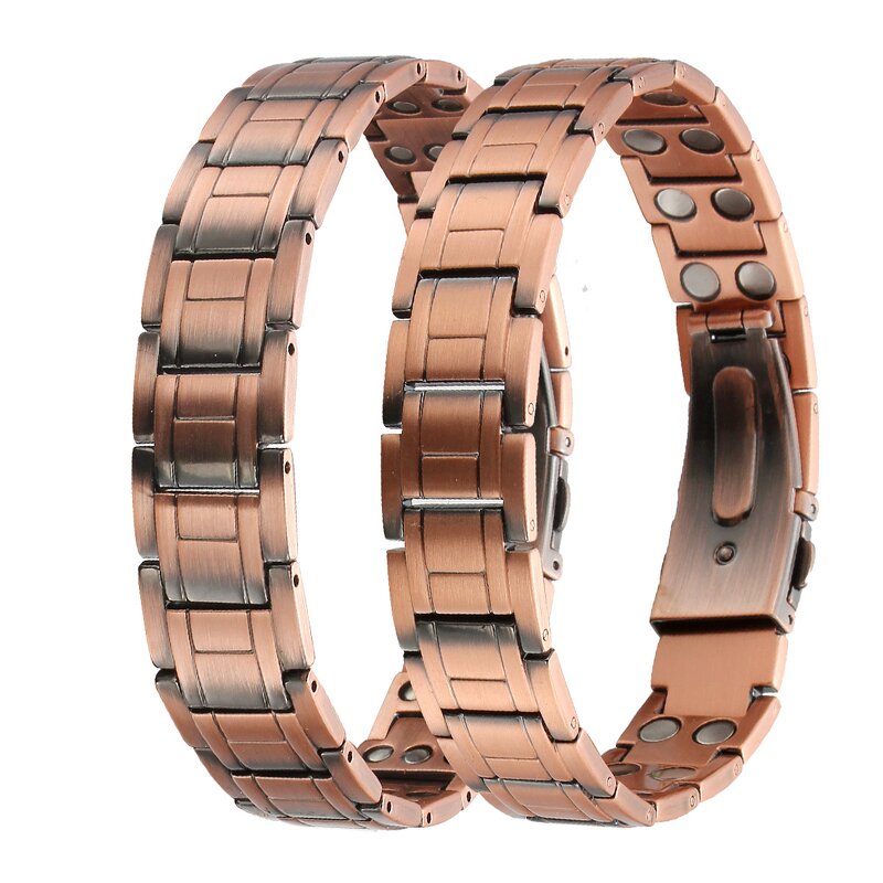 Magnetic Therapy Bracelet - Vintage 15mm Red Copper Anti-Static Watch Buckle