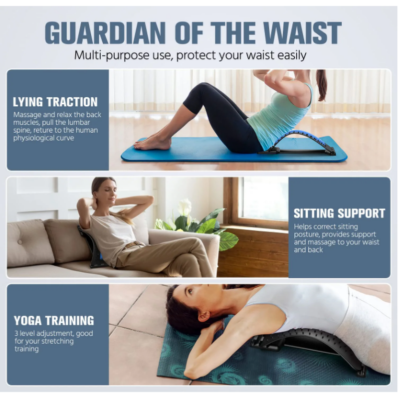 Back Stretcher - Sports Fitness Pain Relief Lumbar Magic Backcracker Massager