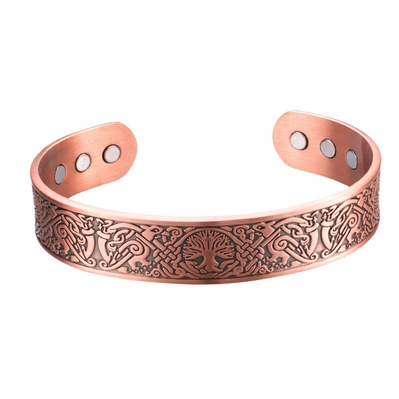 Tree of Life Bracelet - Retro Red Copper Snake Magnetic Therapy Jewelry