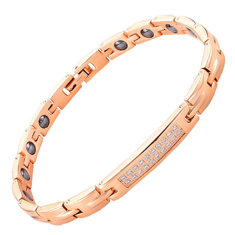Magnetic Energy Bracelet - Women Luxury Double-Row Diamond Titanium Steel
