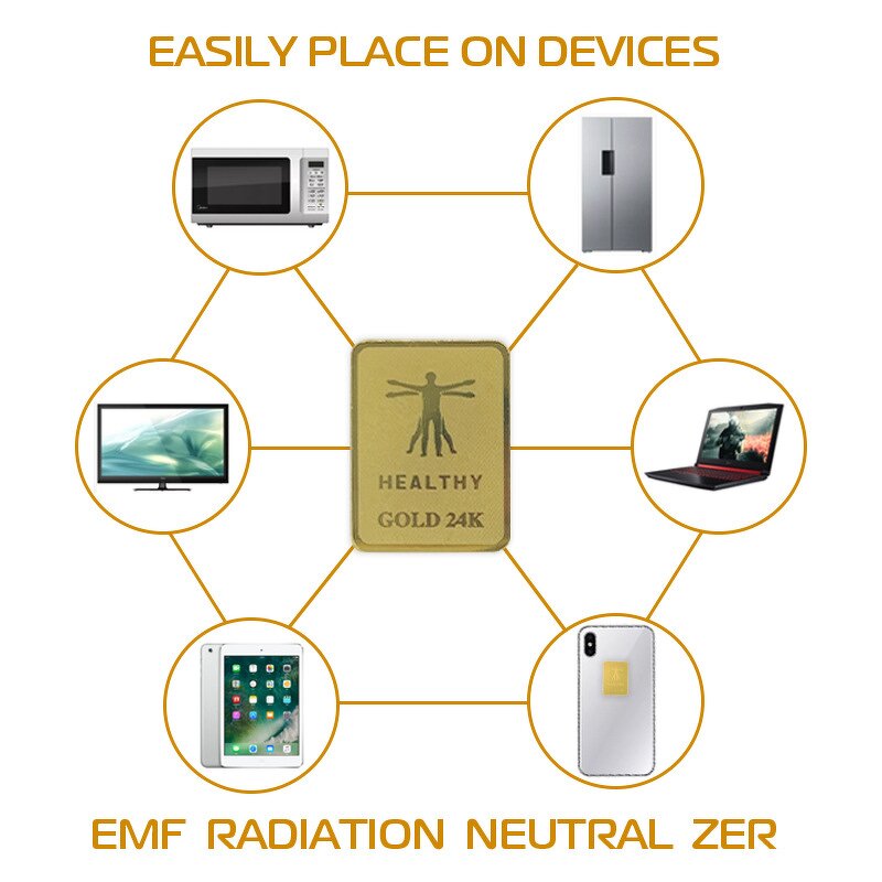 Anti Radiation Sticker - 24K Square Double Mobile Phone Radiation Elimination