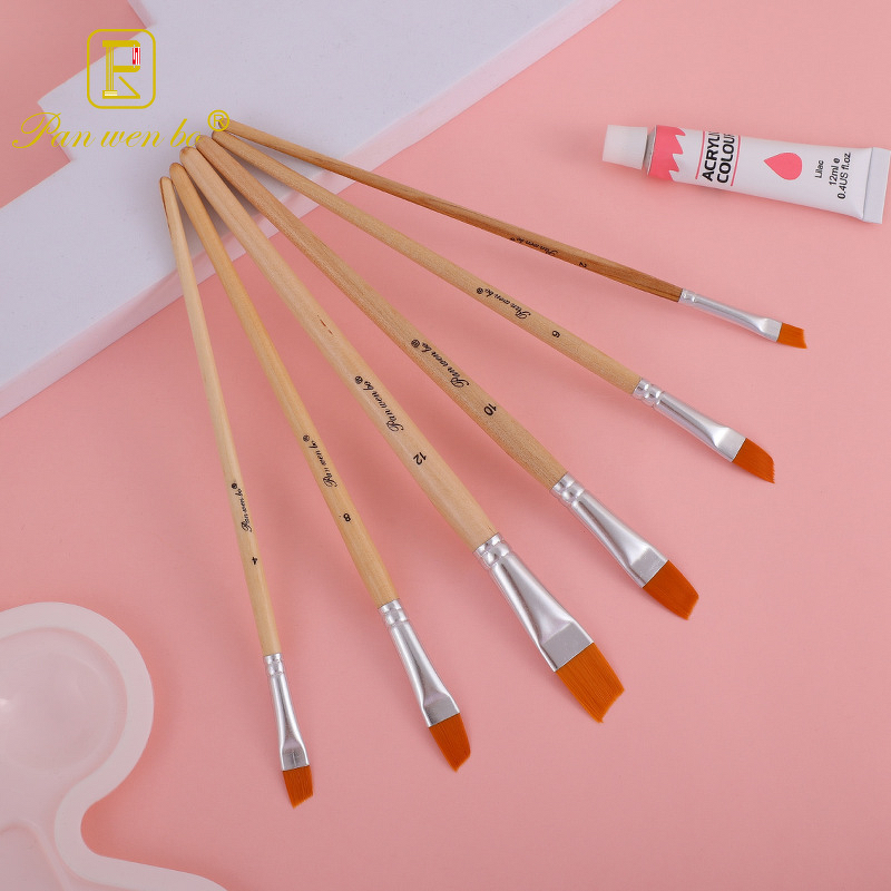 Painting Brush Manufacturer - Gaken Dual-Color Nylon Angled for Art-Specific