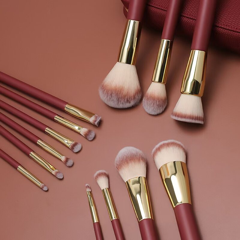 Makeup Brush Set Manufacturer - Premium Burgundy Personalized