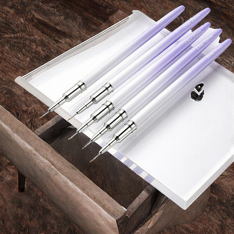 Nail Art Brush Manufacturer - Extra Long Purple Gradient Metal Handle