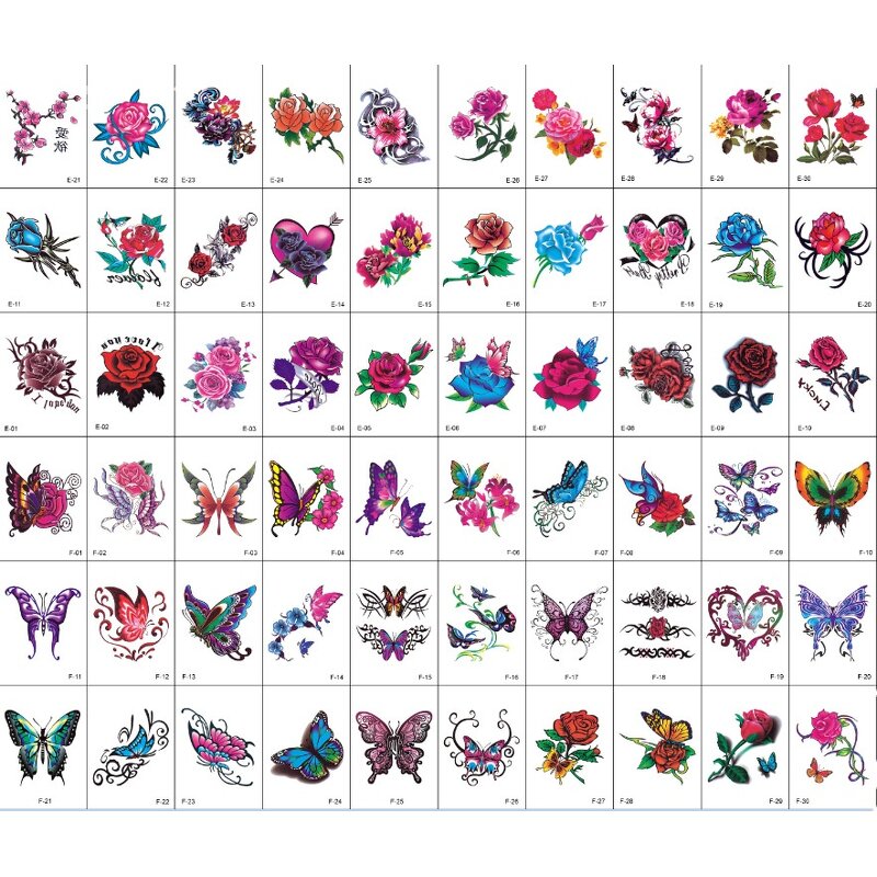 Tattoo Sticker Manufacturer - 2024 Latest 3D Butterfly Henna Flower