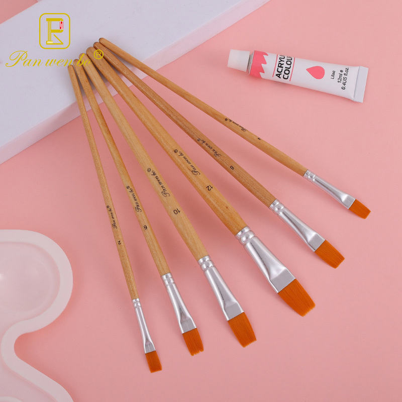 Painting Brush Manufacturer - Gaken Dual-Color Nylon Angled for Art-Specific