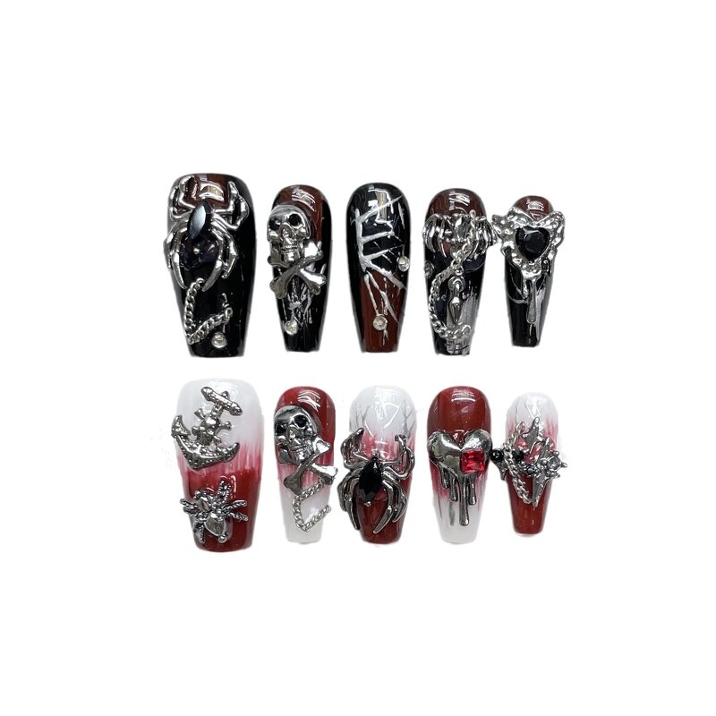 Press on Nail Manufacturer - Pure Handmade Unique 3D Dark Red