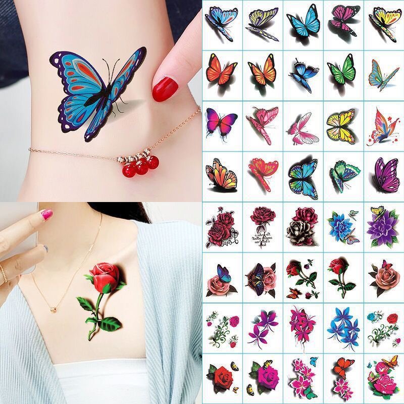 Tattoo Sticker Manufacturer - 2024 Latest 3D Butterfly Henna Flower