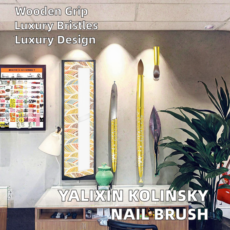 Nail Art Brush Manufacturer - 100% Kolinsky Black Matte Wooden Handle