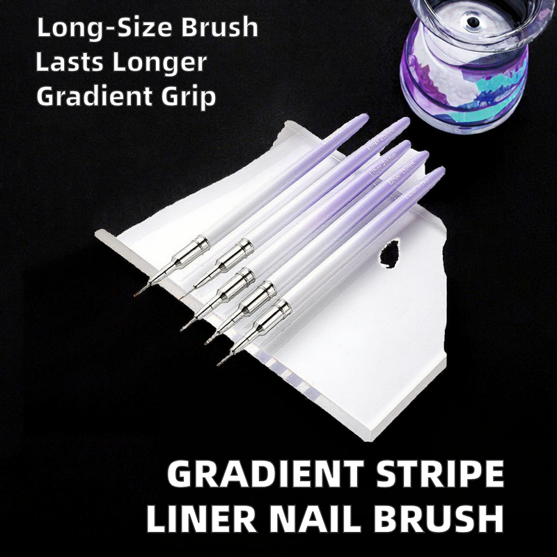 Nail Art Brush Manufacturer - Extra Long Purple Gradient Metal Handle
