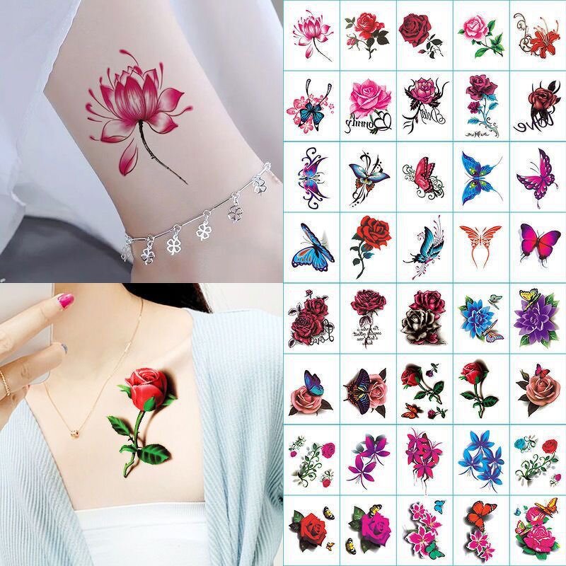 Tattoo Sticker Manufacturer - 2024 Latest 3D Butterfly Henna Flower