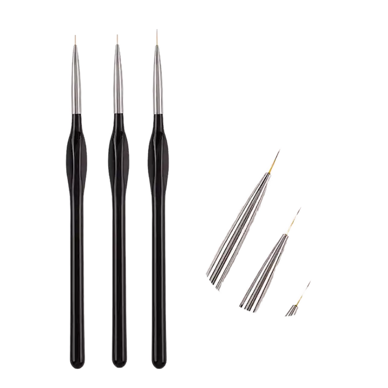 Nail Brush Set Manufacturer - 3pcs Black Nylon Custom Logo