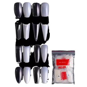 False Nails Tips Manufacturer - Clear Full Cover ABS LONG French