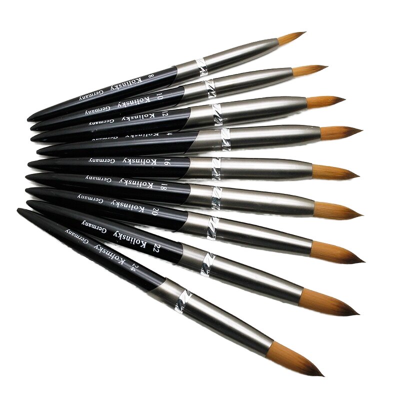 Nail Brush Manufacturer - High Quality Professional Black Metal Handle Kolinsky