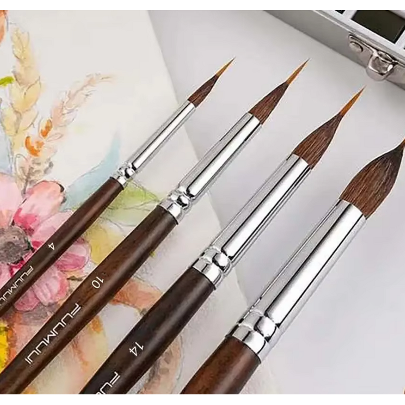 Makeup Brush Set Manufacturer - 5PCS High-end Walnut Wood Nylon Setting Customizable