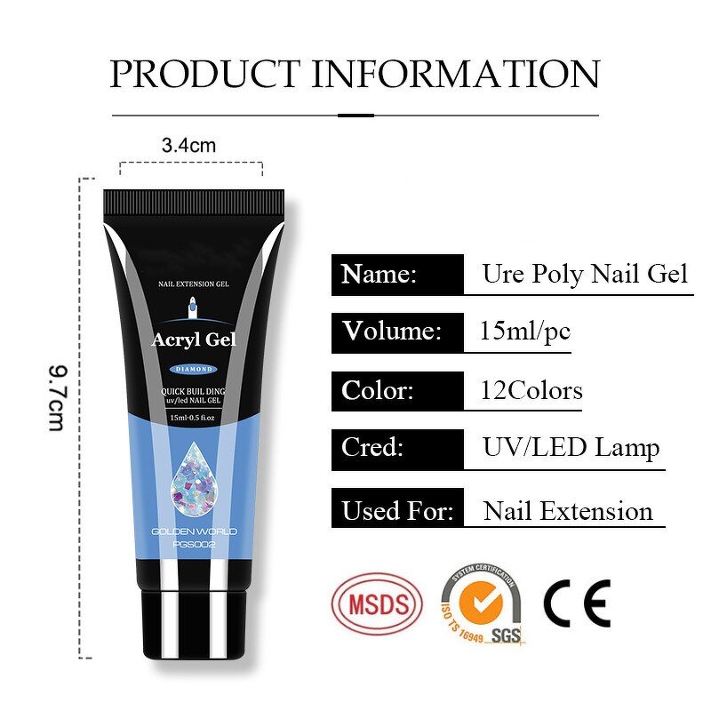 Poly Nail Gel Kit Manufacturer - Wholesale Acrylic Professional 15 ml with UV Lamp
