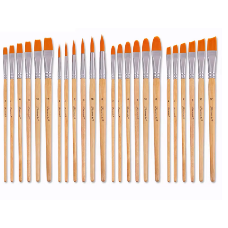 Painting Brush Manufacturer - Gaken Dual-Color Nylon Angled for Art-Specific