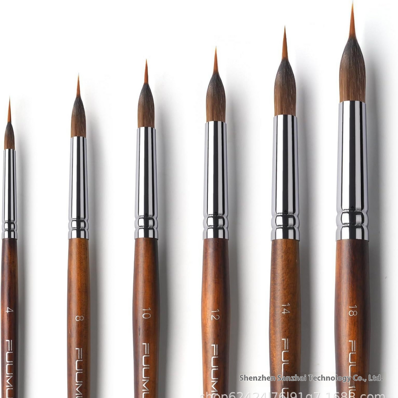 Makeup Brush Set Manufacturer - 5PCS High-end Walnut Wood Nylon Setting Customizable