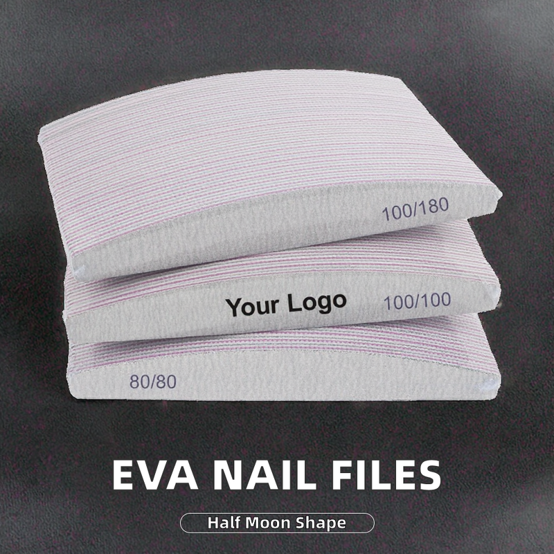 Nail Buffer Manufacturer - Professional Custom EVA Half Moon Grey Zebra