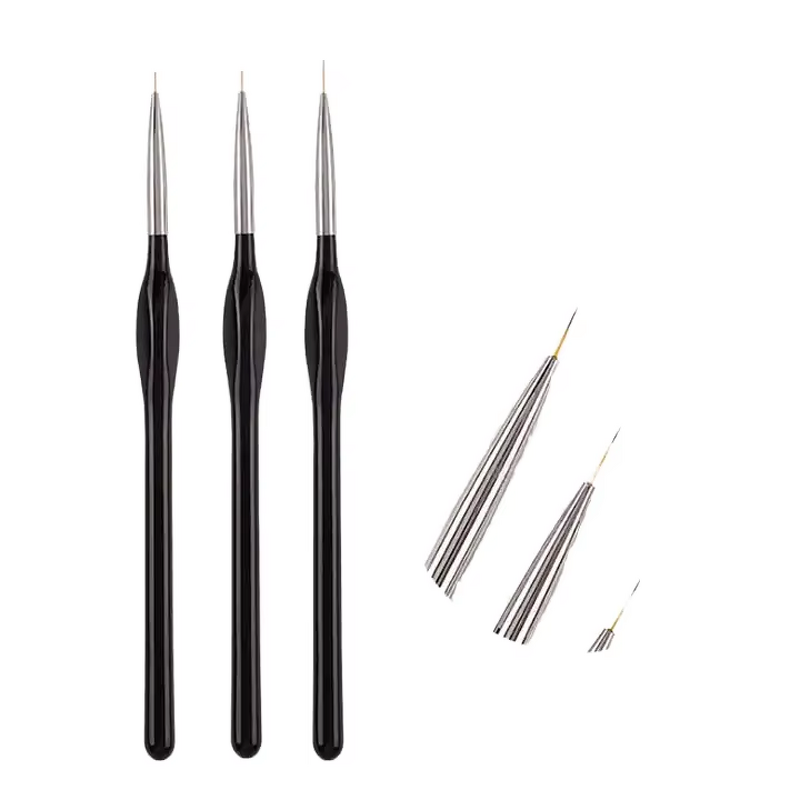Nail Brush Set Manufacturer - 3pcs Black Nylon Custom Logo