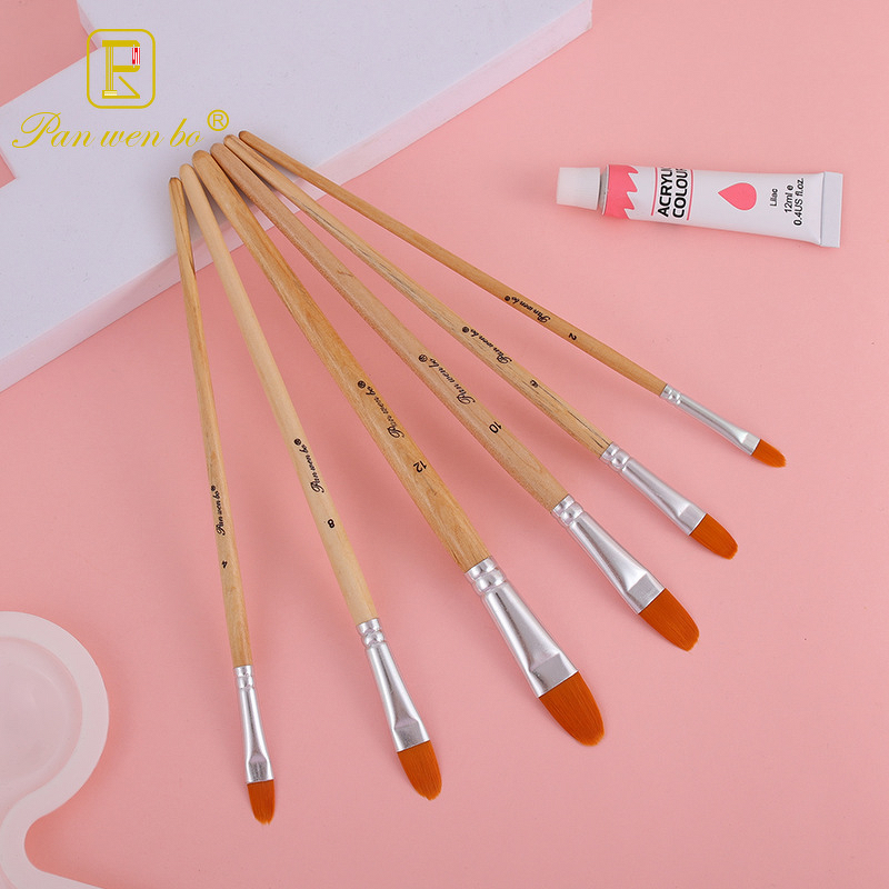 Painting Brush Manufacturer - Gaken Dual-Color Nylon Angled for Art-Specific