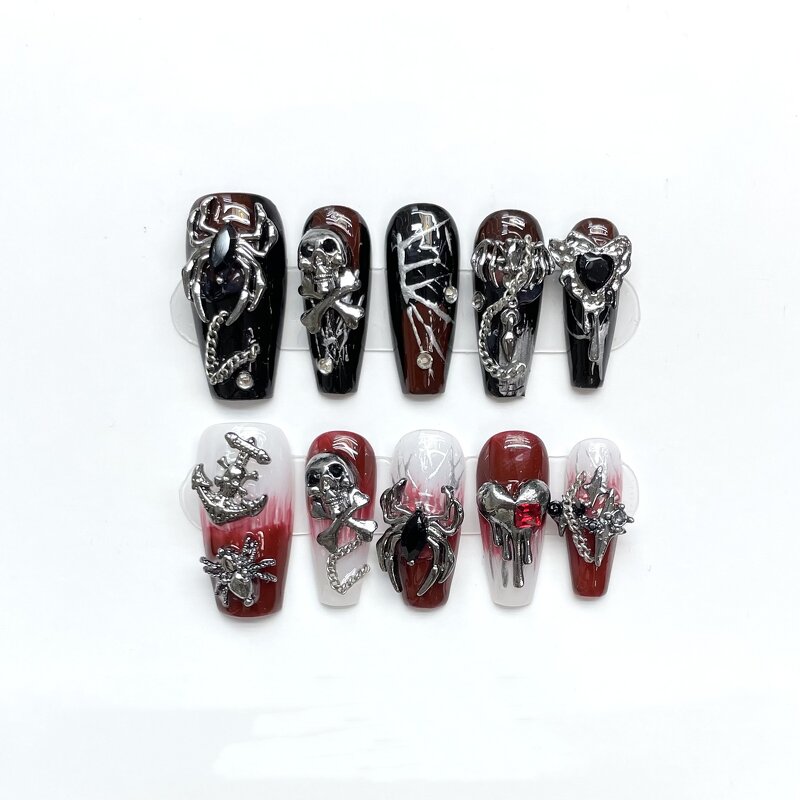 Press on Nail Manufacturer - Pure Handmade Unique 3D Dark Red