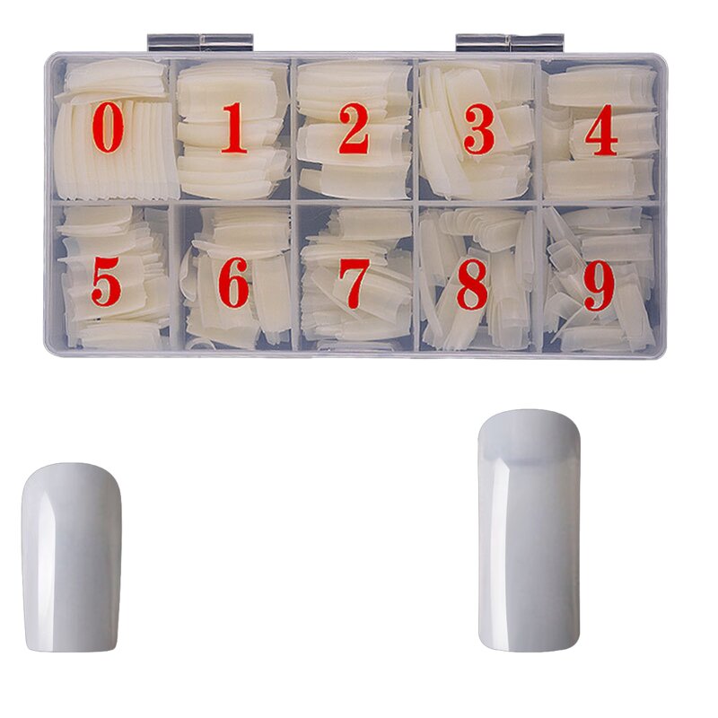 False Nails Tips Manufacturer - Clear Full Cover ABS LONG French