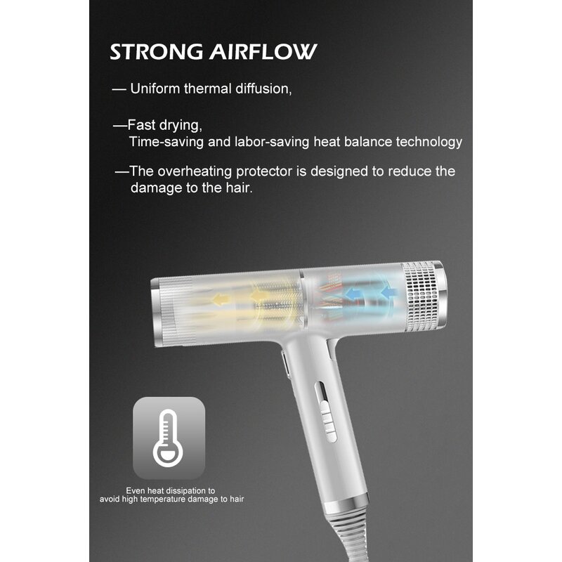 Professional Hair Dryer - Mini Negative Ions High Quality Leafless Blow Dryer