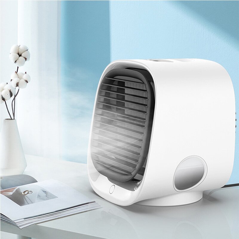 Mini Portable Air Cooler - USB LED Desktop Water Humidifier Cold Wind Fan