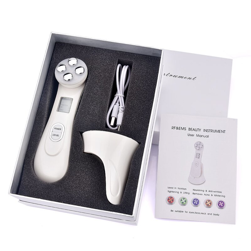 LED RF Facial Machine - Radio Frequency Microcurrent Anti-Wrinkle Skin Tightening