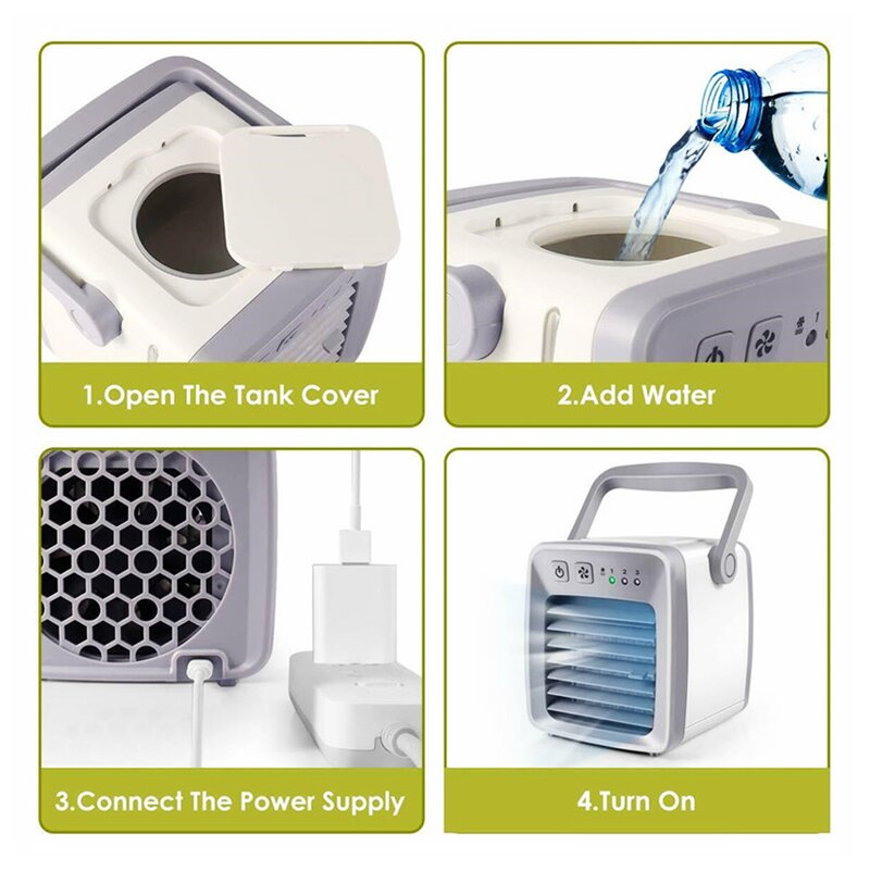 Portable Air Cooler - Mini Evaporative Personal Cooling Fan Air Conditioner