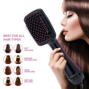 3-in-1 Hot Air Brush - One Step Hair Dryer Volumizer Comb for Travel