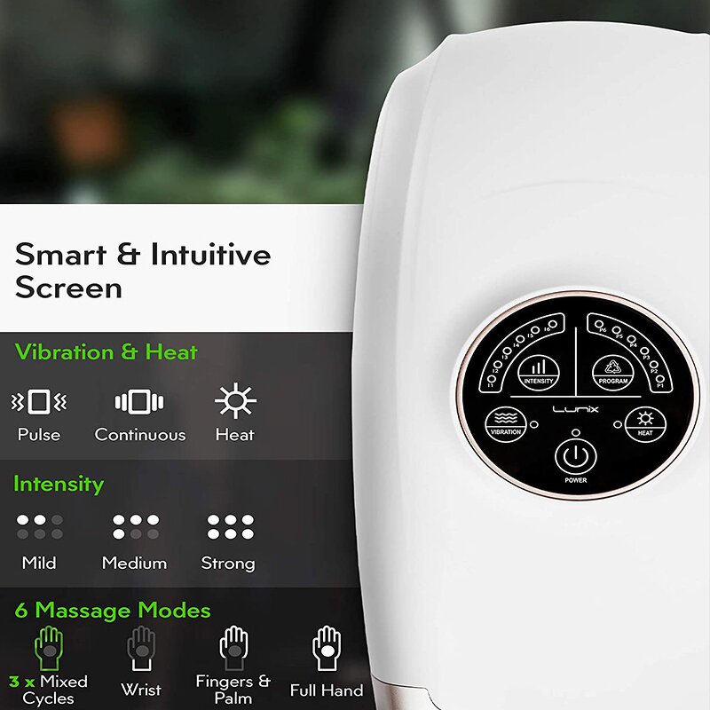 Heating Hand Massager - Air Compression Palm Finger Pain Relief ABS Massager