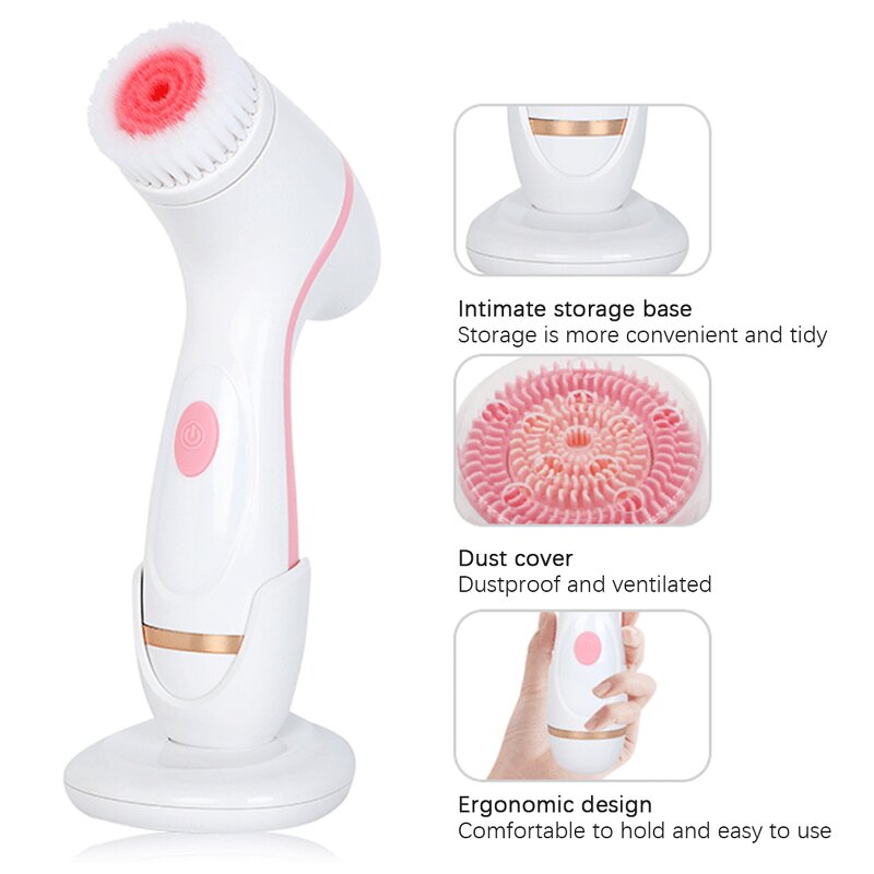 Silicone Facial Cleansing Brush - Waterproof Sonic Electric Face Cleaner Women