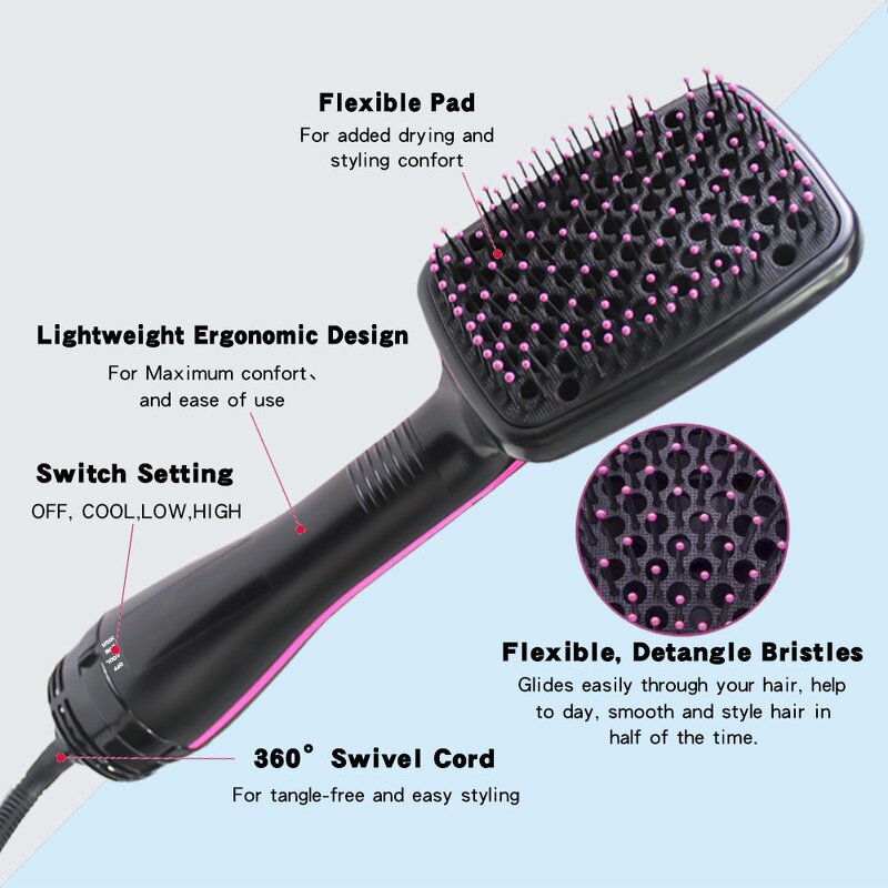 One Step Hot Air Brush - Multifunctional Electric Hair Dryer Comb for Women