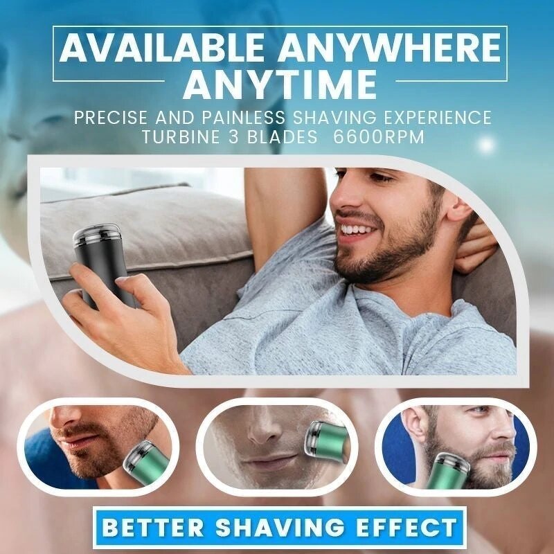 Mini USB Electric Shaver - Rechargeable Travel Razor Hair Shaver for Black Men