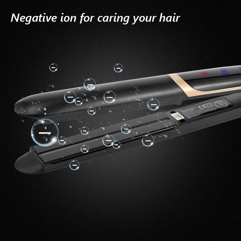 2-in-1 Steam Hair Straightener - Vapor PTC Infrared Ceramic Tourmaline Flat Iron