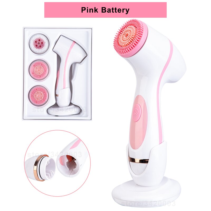 Silicone Facial Cleansing Brush - Waterproof Sonic Electric Face Cleaner Women
