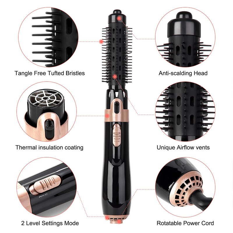 4-in-1 Hairdryer Brush - Professional Hot Air One Step Hair Dryer Styler
