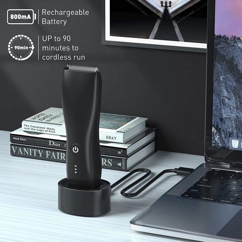 Cordless T-Blade Trimmer - Professional Electric Hair Clipper Body Face Cutter