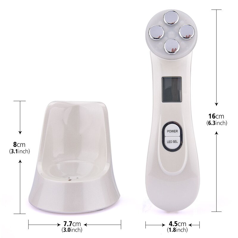 LED RF Facial Machine - Radio Frequency Microcurrent Anti-Wrinkle Skin Tightening