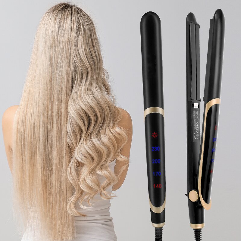 2-in-1 Steam Hair Straightener - Vapor PTC Infrared Ceramic Tourmaline Flat Iron