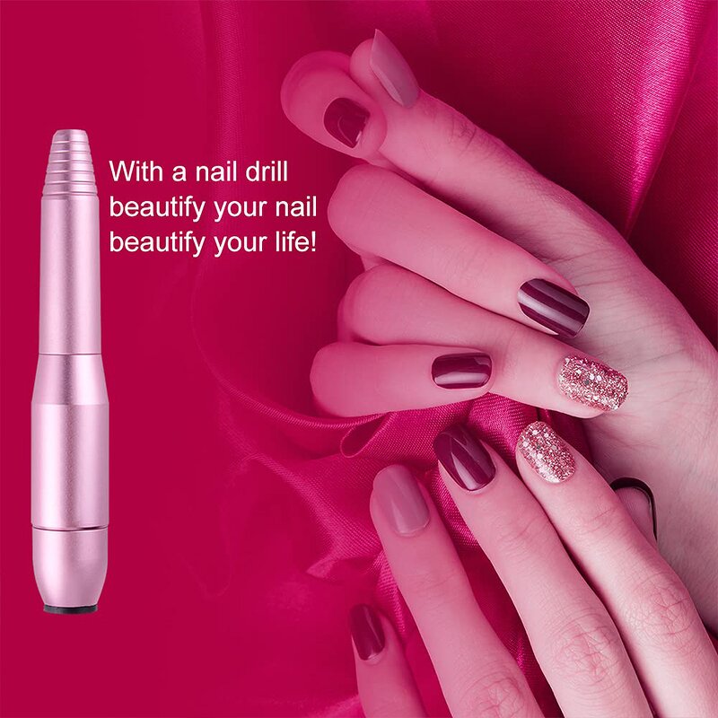 Portable Electric Nail Drill - Mini Rechargeable Cordless Manicure Polishing Pen